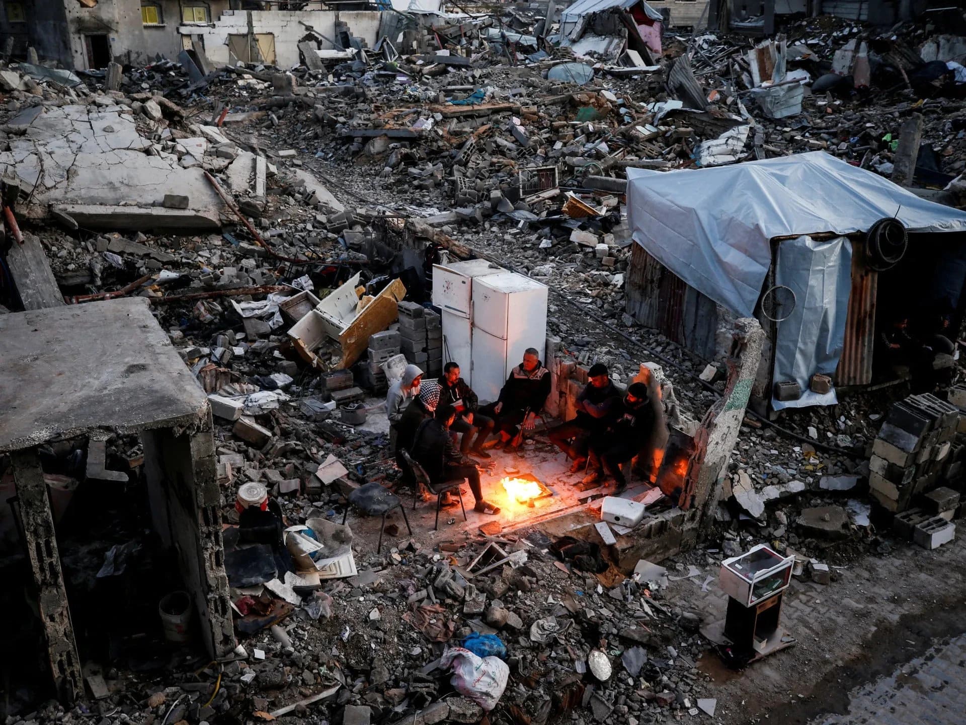 Gaza Strip showing humanitarian crisis zones