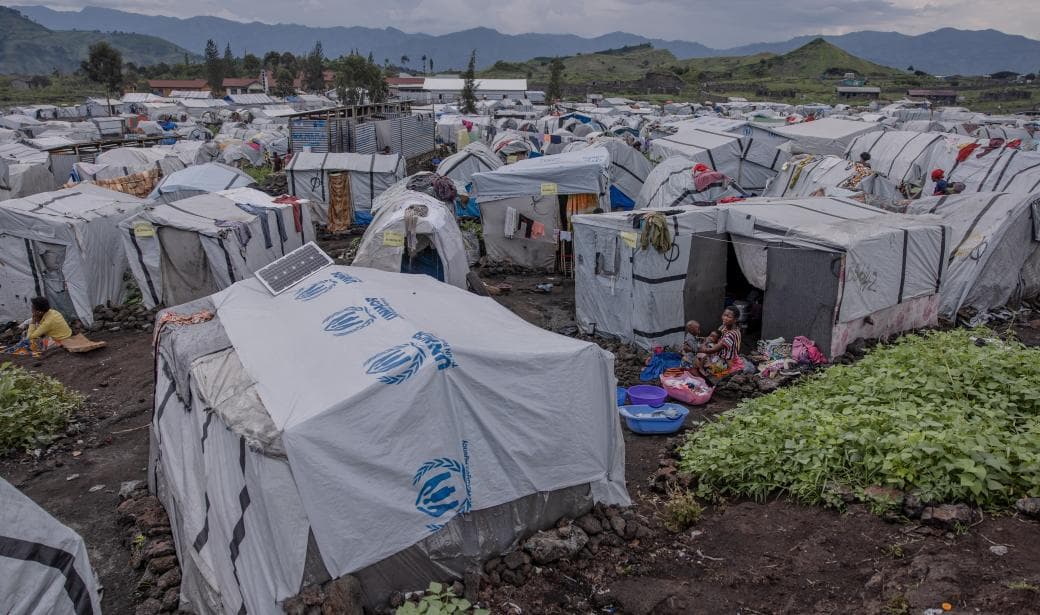 Eastern DRC showing displacement zones around Goma